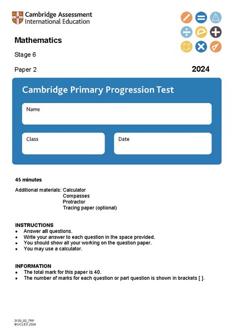 cambridge maths progression paper 2 year 8