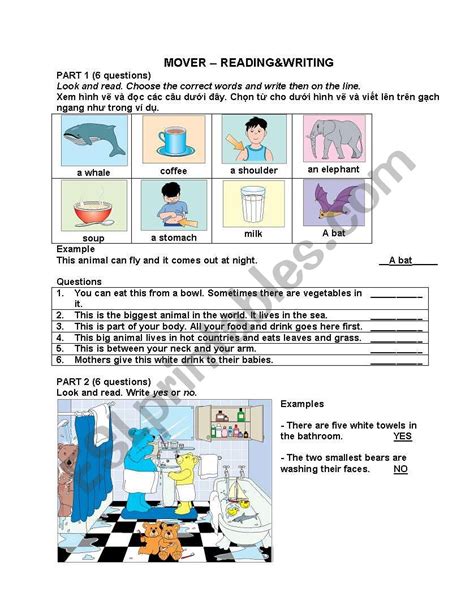 Cambridge Movers Test Sample