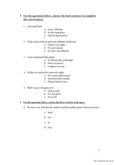 cambridge placement test sample questions