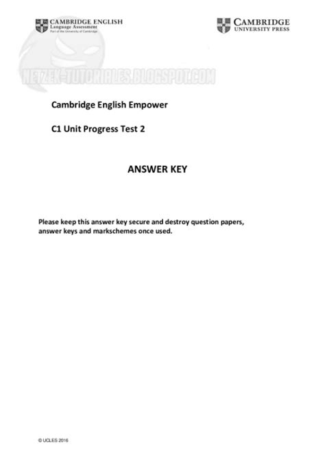 Cambridge Progress Test 2