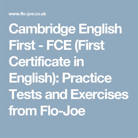 Read Online Cambridge English First Flo Joe 