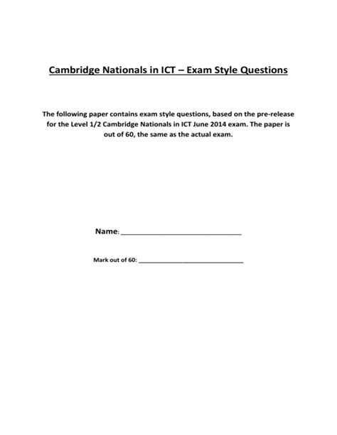 Full Download Cambridge National Ict Mock Paper June 2014 