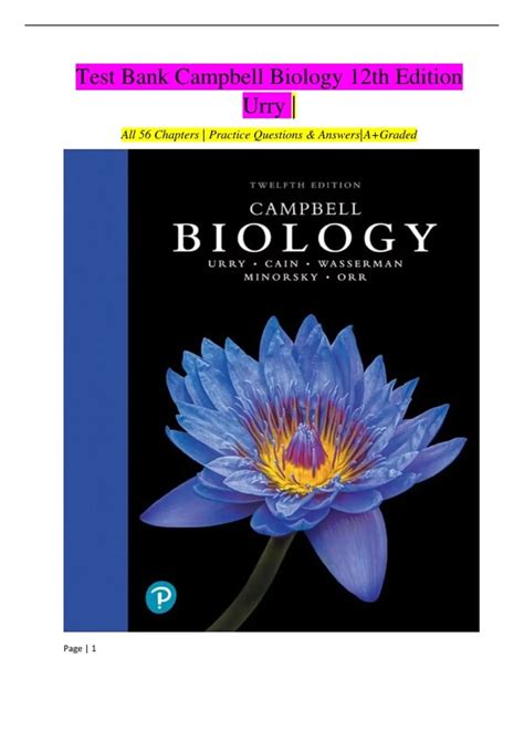 Campbell Biology 12th Edition Practice Test