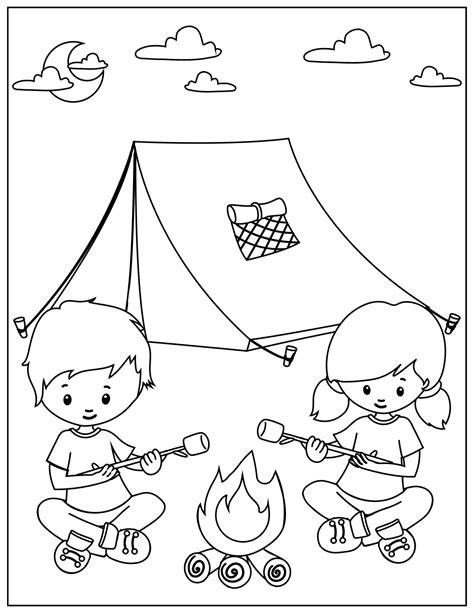 Camping Coloring Pages For Preschool 8211 Color On Preschool Camping Coloring Pages - Preschool Camping Coloring Pages
