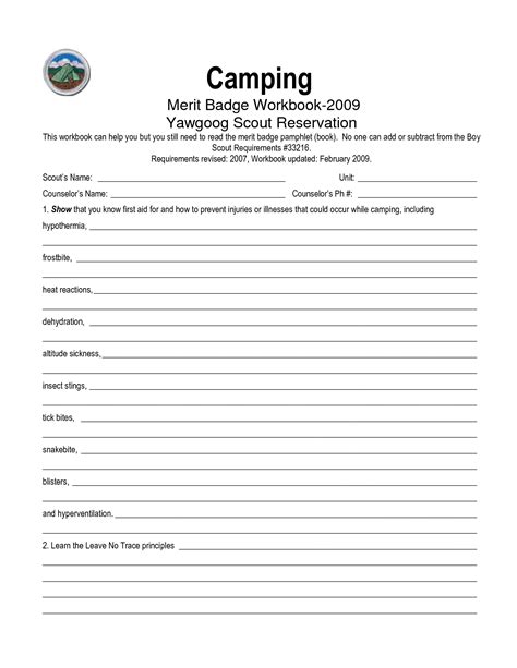 Camping Merit Badge Worksheet Answers   Bsa Discourages Use Of Unofficial Merit Badge Worksheets - Camping Merit Badge Worksheet Answers
