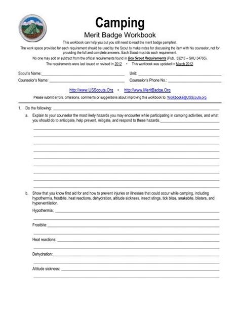 Camping Merit Badge Worksheet Fill Out Amp Sign Camping Merit Badge Worksheet Answers - Camping Merit Badge Worksheet Answers