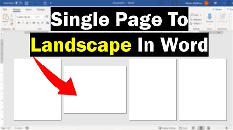 Can I Have A Single Page In Landscape In Word?