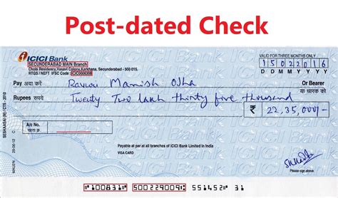 can we deposit post dated cheque in bank