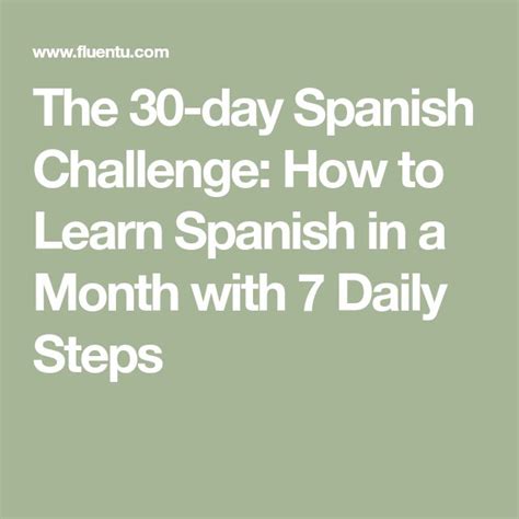 can you learn spanish in a month