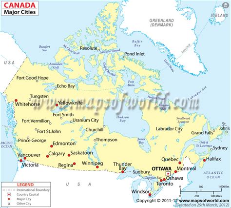 canada main cities