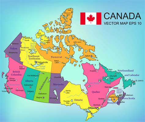 Canada Map With Provinces And Capitals
