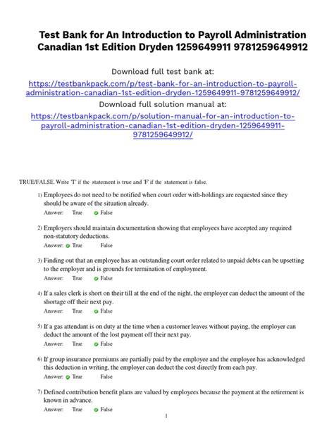 canadian payroll knowledge evaluator test