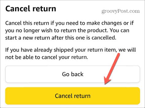 Cancel Return On Amazon