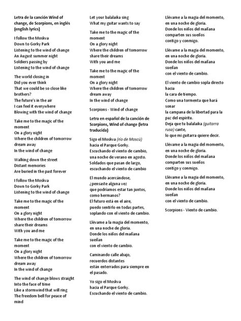 Cancion Wind Of Change