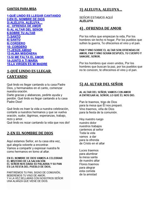 Canciones De Misas