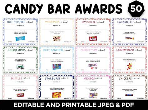 candy bar award ideas for employees