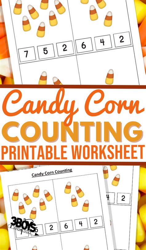 Candy Corn Counting Printable Worksheet 3 Boys And Preschool Yellow Halloween Corn Worksheet - Preschool Yellow Halloween Corn Worksheet