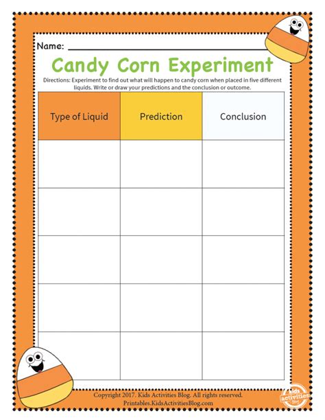 Candy Corn Science Experiment Worksheet Kids Activities Blog Candy Corn Science Experiment - Candy Corn Science Experiment