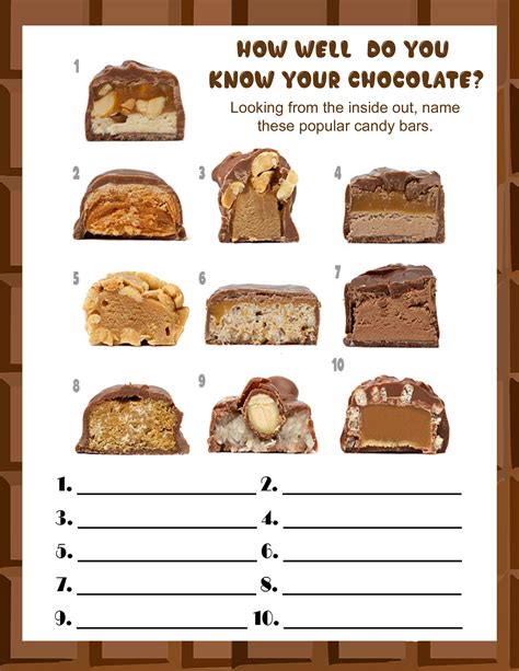 Download Candy Bar Name Game Answers 