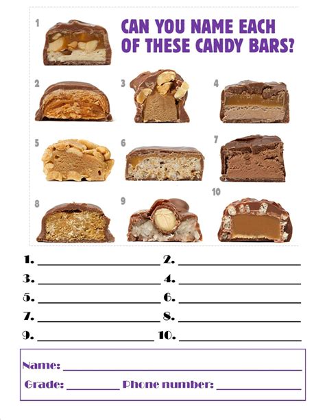 Read Candy Bar Quiz Answers 