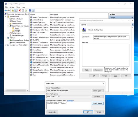 cannot add remote desktop users group in remote settings