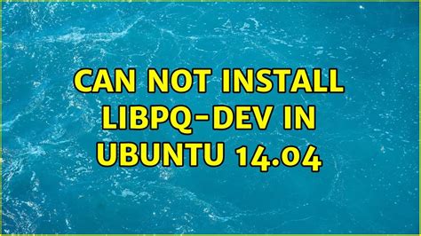 cannot find libpq fe h ubuntu