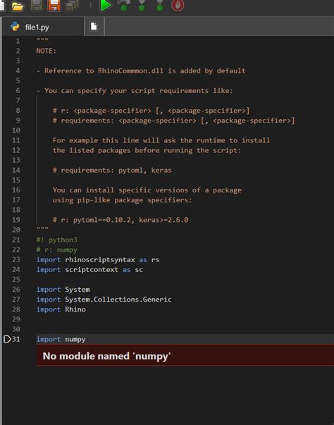 cannot import numpy when running script from …