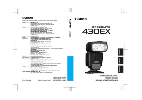 Download Canon 430Ex Flash User Guide 