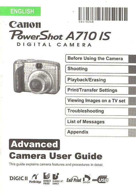 Read Canon A710 User Guide 