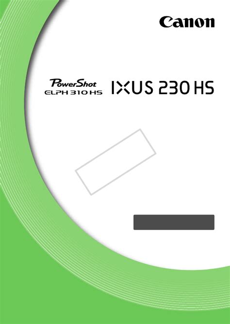 Read Online Canon Elph 310 User Guide 