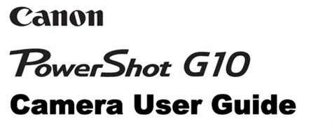 Read Canon G10 User Guide 