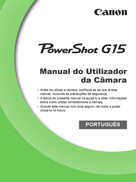 Read Canon G15 Powershot User Guide 