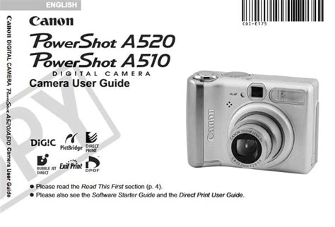 Read Canon Powershot A510 User Guide 