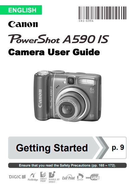 Download Canon Powershot A590 User Guide 