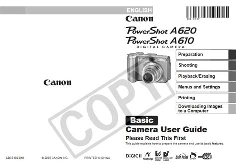 Full Download Canon Powershot A620 User Guide 