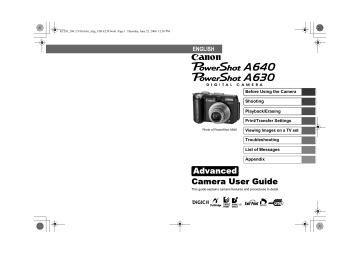 Read Canon Powershot A630 User Guide 