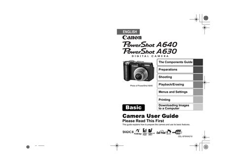 Read Online Canon Powershot A640 User Guide 