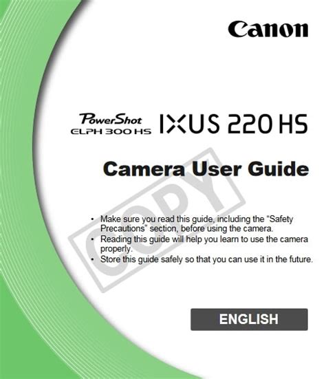 Full Download Canon Powershot Elph 300 Hs User Guide 
