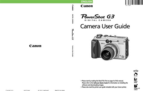 Read Online Canon Powershot G3 User Guide 