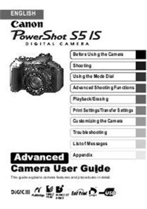 Read Online Canon Powershot S5 Is User Guide 