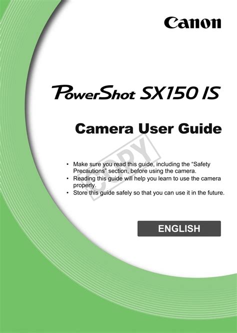 Read Canon Powershot Sx150 User Guide 