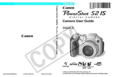 Read Canon S2 Is User Guide 