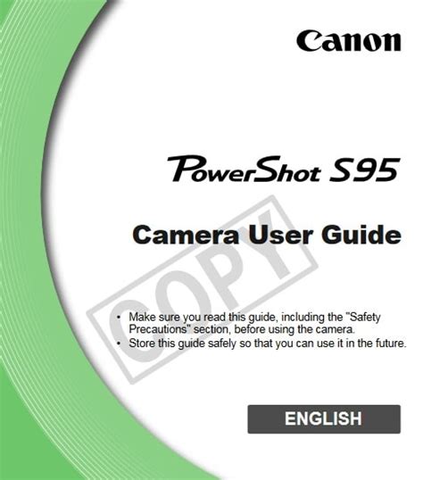 Full Download Canon S95 Camera User Guide 