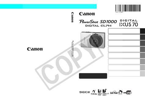Full Download Canon Sd1000 User Guide 