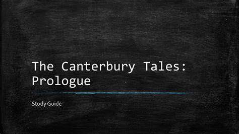 Full Download Canterbury Tales The Prologue Study Guide Duobaore 