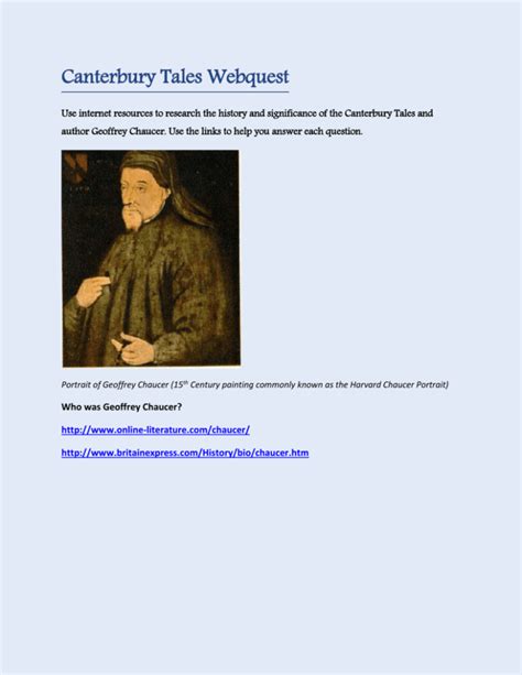 Read Canterbury Tales Webquest Answers 
