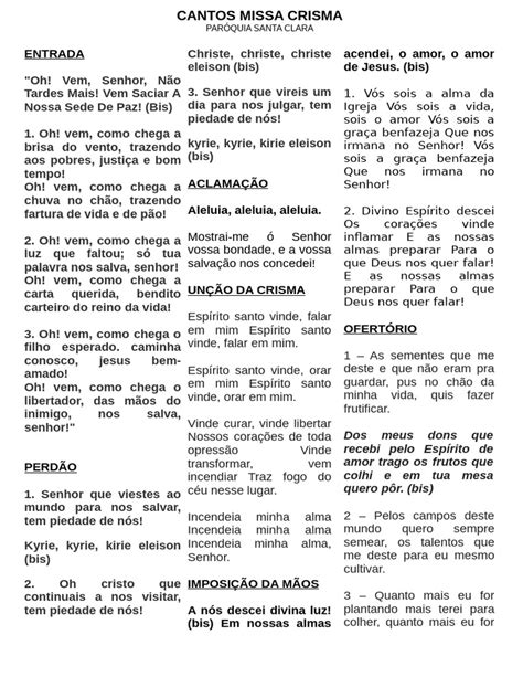 Cantos Da Missa