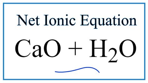 cao+h2o | CaO H2O CaOH2 VietJack