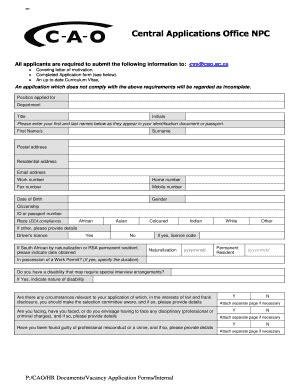 Cao Application Form For 2015 Undergraduate