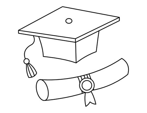 Cap And Diploma Coloring Page Fun Printable Graduation Graduation Cap Coloring Pages - Graduation Cap Coloring Pages